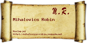 Mihalovics Robin névjegykártya